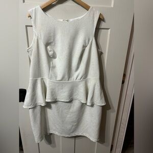 Cachet Pendulum Dress Beaded waist ivory Off white metallic snakeskin print